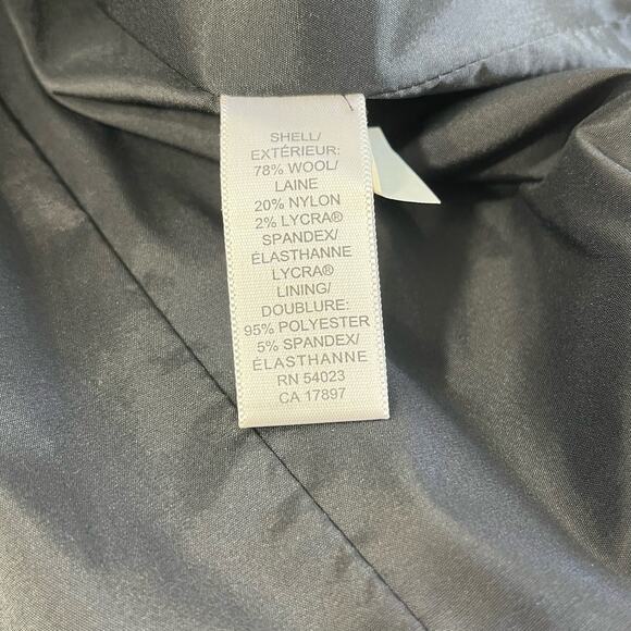 Banana Republic Wool Blend Black w/ Gray Pinstripe Short Pencil Skirt 10 - Picture 4 of 12